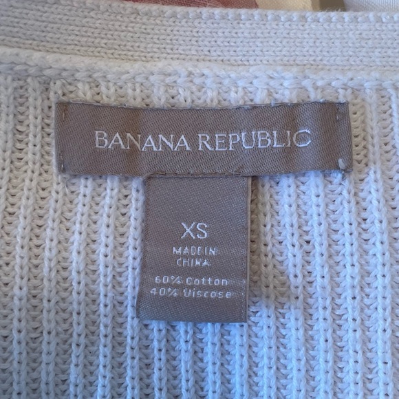Banana Republic, White Cotton Sweater, size XS - Picture 2 of 3